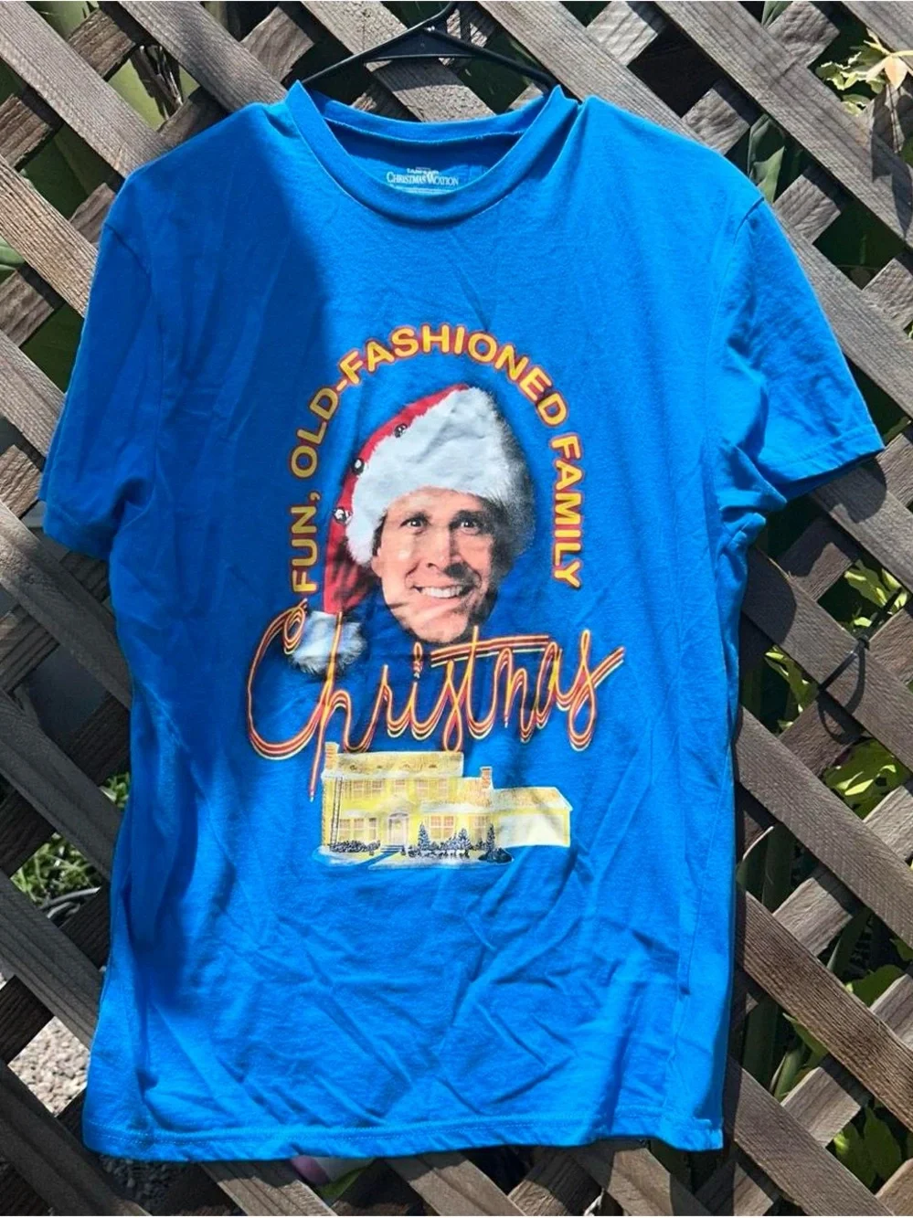 Blue Christmas Vacation Graphic Tee - Classic Holiday Style